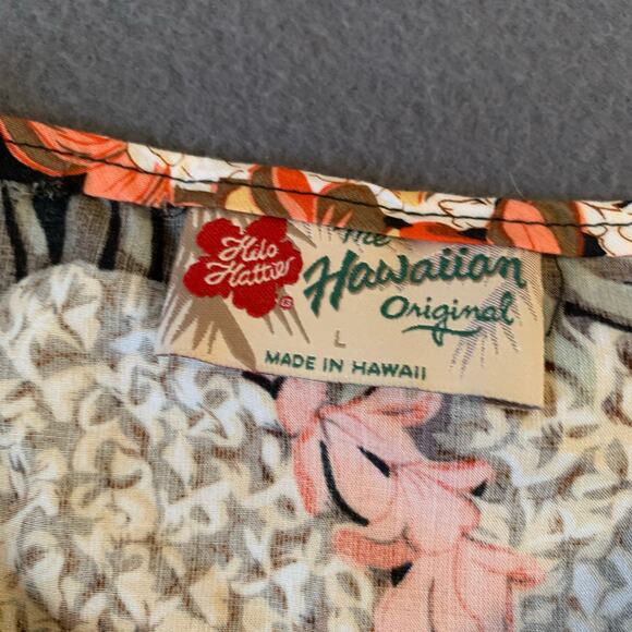 Vintage Hilo Hattie The Hawaiian Original Sz Large Top & Wrap Skirt Set Black - Picture 8 of 13